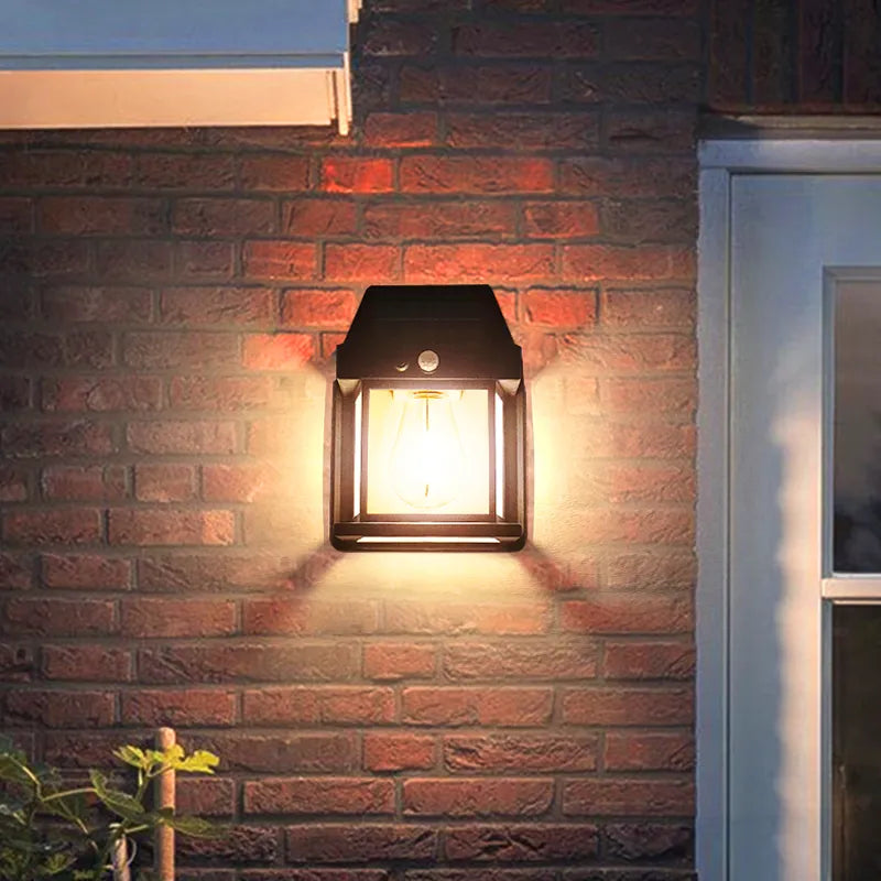 Outdoor Wall Lantern Solar Motion Sensor Set Of 2