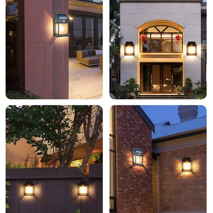 Outdoor Wall Lantern Solar Motion Sensor Set Of 2