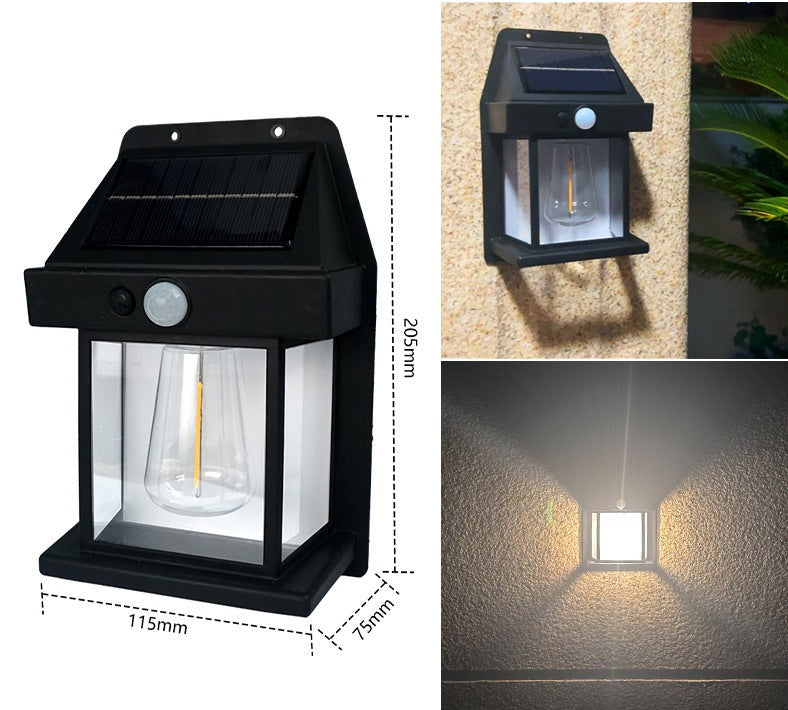 Outdoor Wall Lantern Solar Motion Sensor Set Of 2
