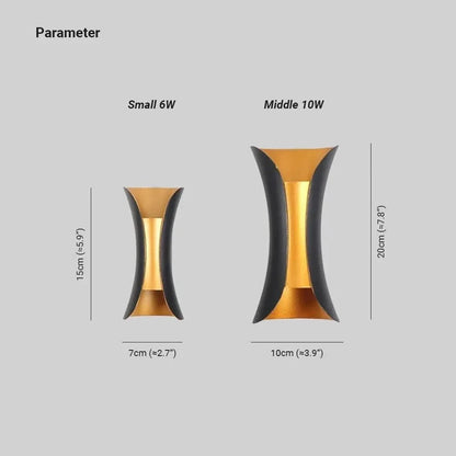 Outdoor Wall Light Curved LED IP65 Weatherproof Rust-Resistant Housing