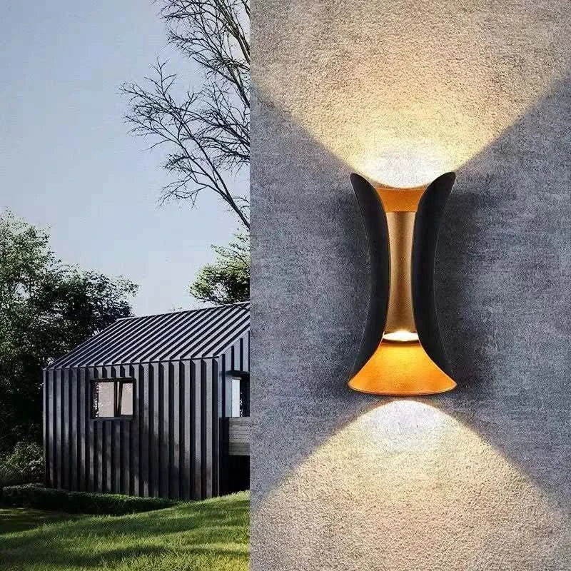 Outdoor Wall Light Curved LED IP65 Weatherproof Rust-Resistant Housing
