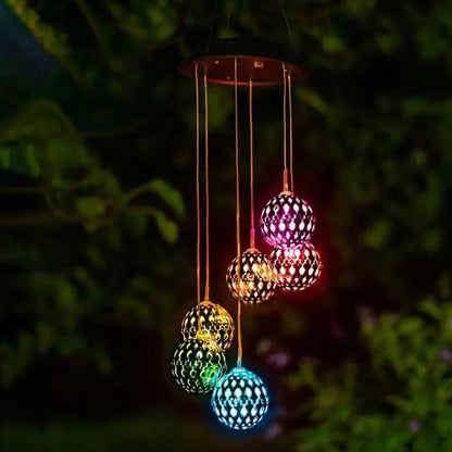 Outdoor Wind Chime Solar-Powered Color-Changing LED