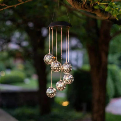 Outdoor Wind Chime Solar-Powered Color-Changing LED