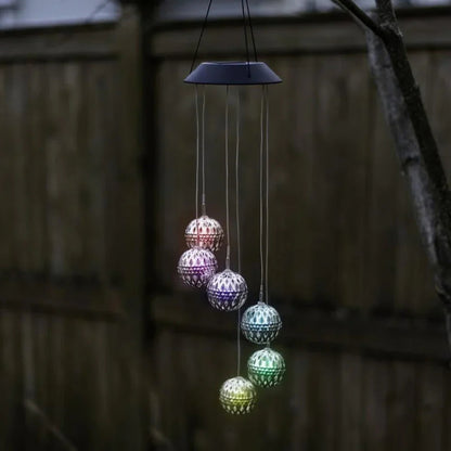 Outdoor Wind Chime Solar-Powered Color-Changing LED