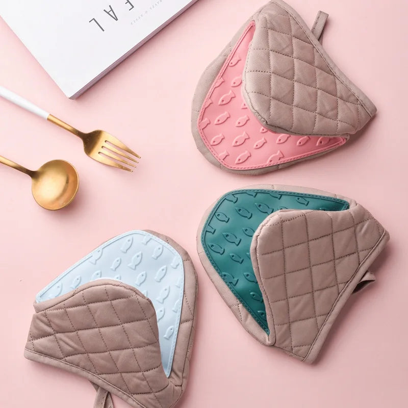 Oven Gloves Silicone Non-Slip Insulated Quilted
