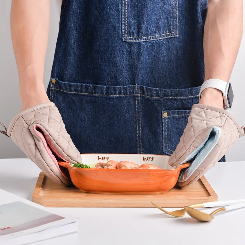 Oven Gloves Silicone Non-Slip Insulated Quilted