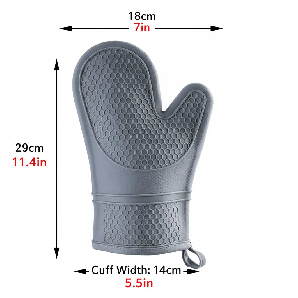 Oven Mitts Silicone Heat-Resistant Non-Slip Grip