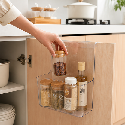 Over-Cabinet Door Storage Box Transparent Space-Saving & Tool-Free