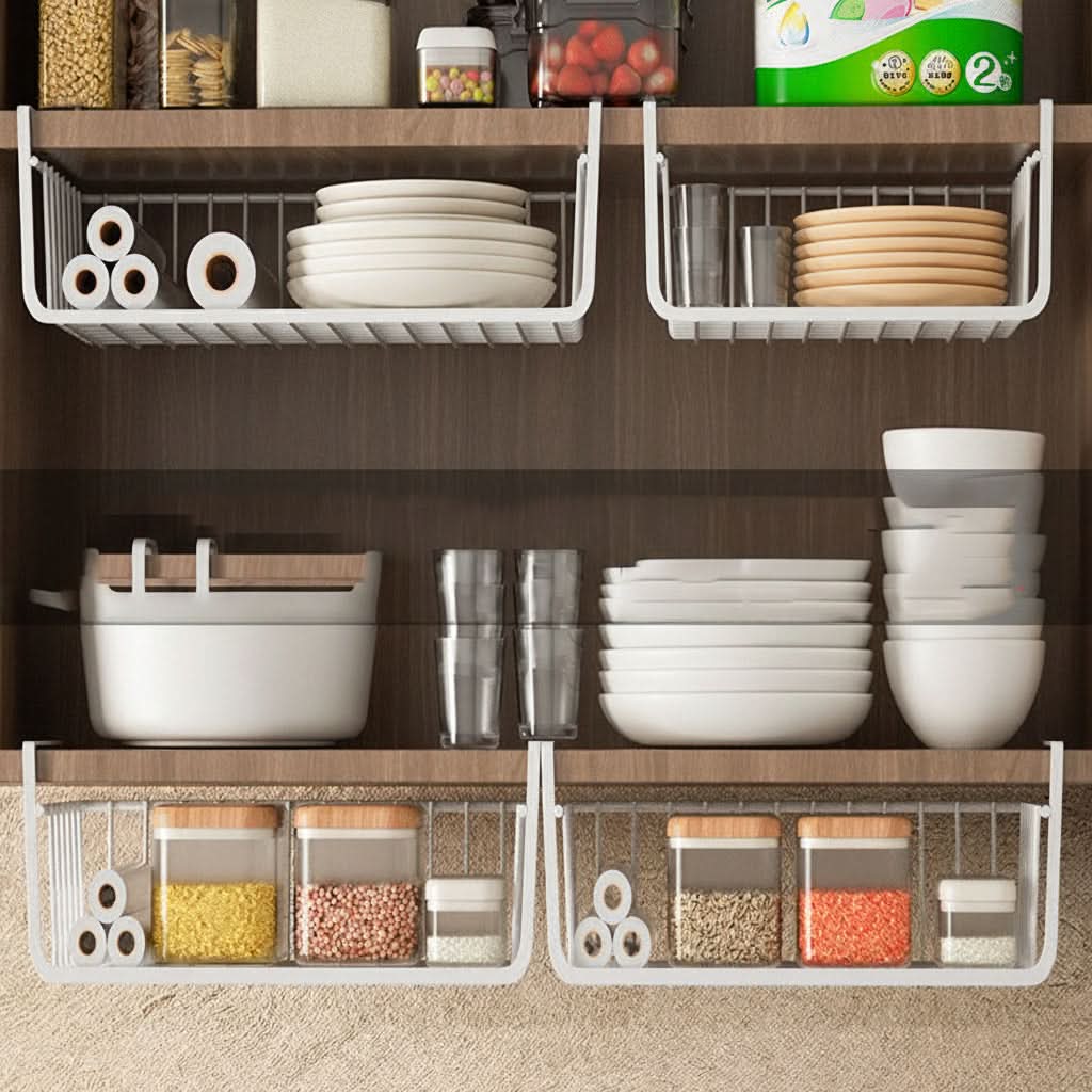 Over-Cabinet Hanging Basket Coated Metal Space-Saving & Easy Installation