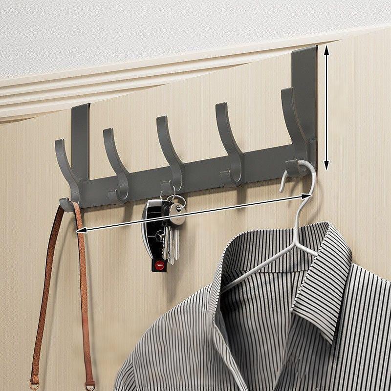 Over-The-Door Hook Rack Multi-Hook No-Drill Installation