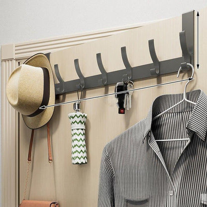 Over-The-Door Hook Rack Multi-Hook No-Drill Installation