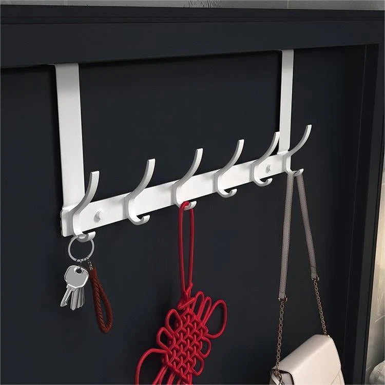 Over-The-Door Hook Rack Multi-Hook No-Drill Installation