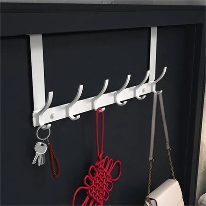 Over-The-Door Hook Rack Multi-Hook No-Drill Installation