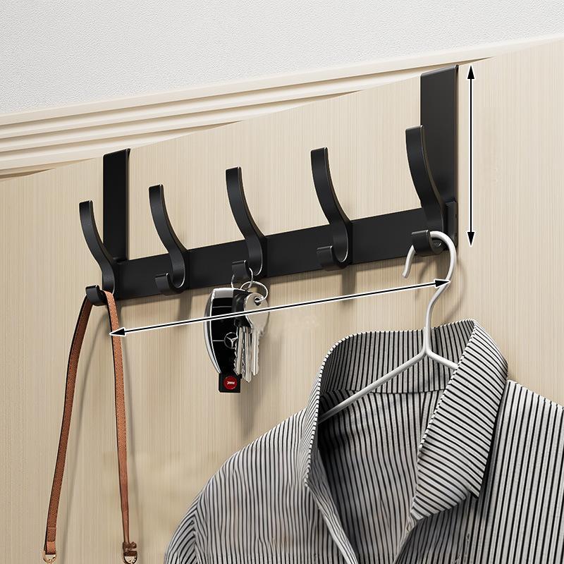 Over-The-Door Hook Rack Multi-Hook No-Drill Installation