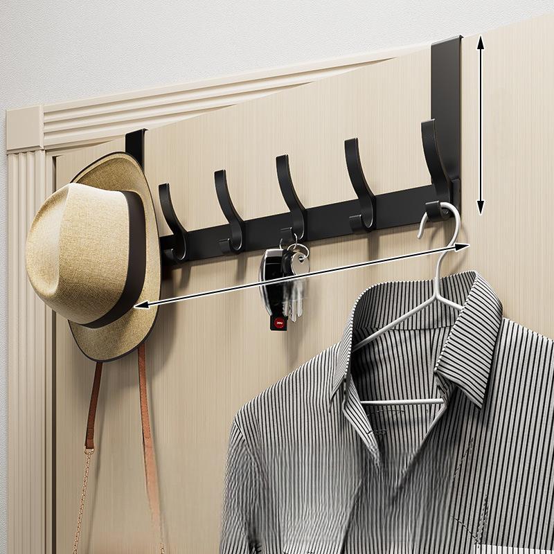 Over-The-Door Hook Rack Multi-Hook No-Drill Installation