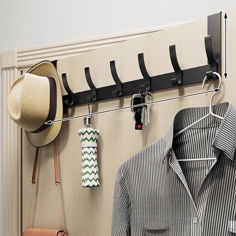 Over-The-Door Hook Rack Multi-Hook No-Drill Installation