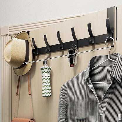 Over-The-Door Hook Rack Multi-Hook No-Drill Installation