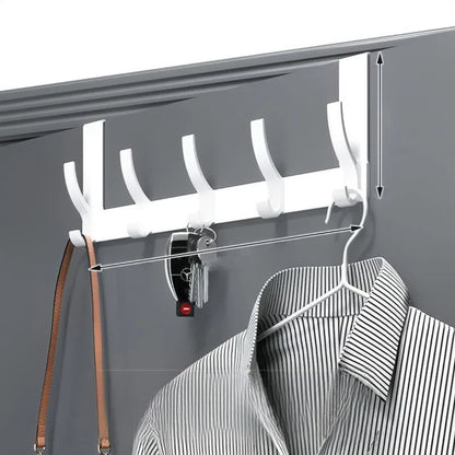 Over-The-Door Hook Rack Multi-Hook No-Drill Installation