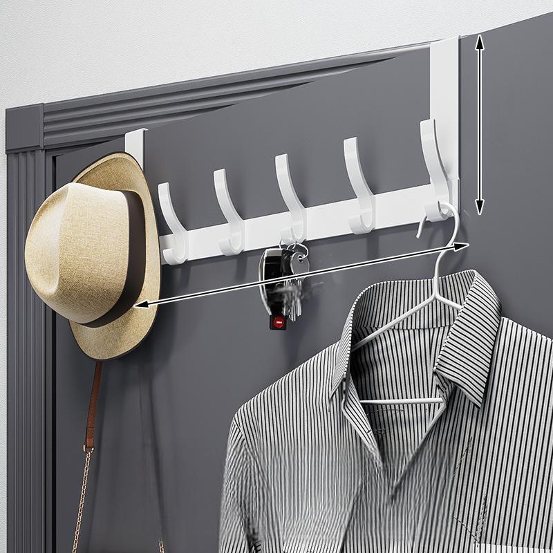 Over-The-Door Hook Rack Multi-Hook No-Drill Installation