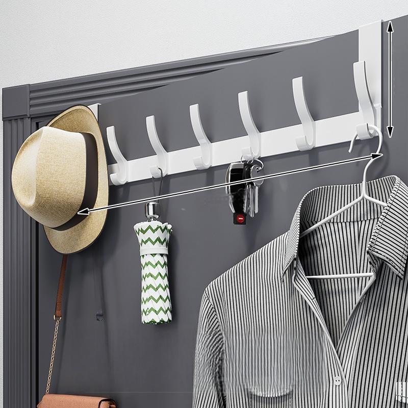 Over-The-Door Hook Rack Multi-Hook No-Drill Installation