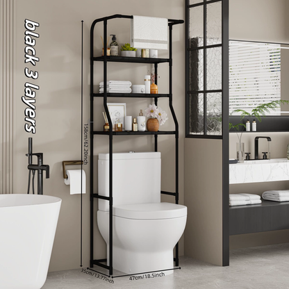 Over-Toilet Shelf 3-Tier Space-Saving Steel Frame