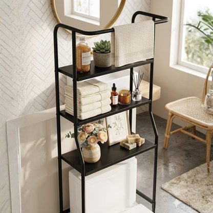 Over-Toilet Shelf 3-Tier Space-Saving Steel Frame