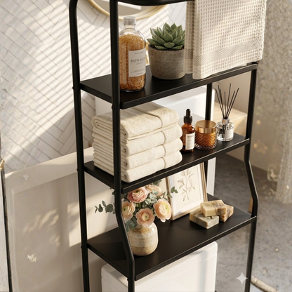 Over-Toilet Shelf 3-Tier Space-Saving Steel Frame