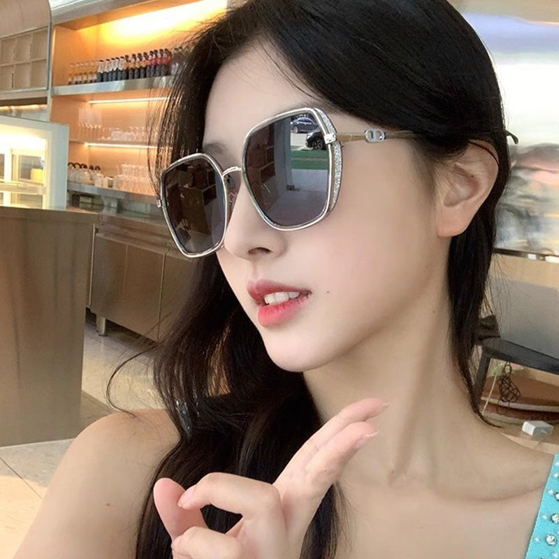 Oversized Sunglasses Polarized UV Protection Metal Frame