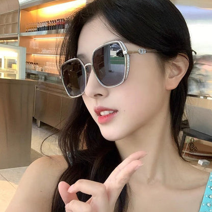 Oversized Sunglasses Polarized UV Protection Metal Frame