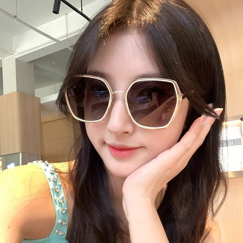 Oversized Sunglasses Polarized UV Protection Metal Frame
