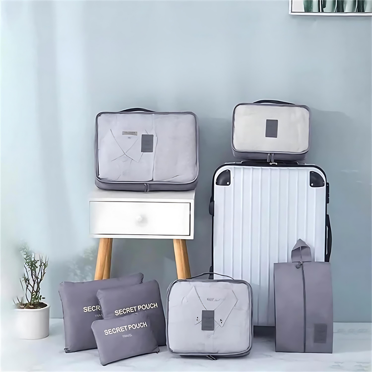 Packing Cube Set 7-Piece Compression Waterproof Nylon