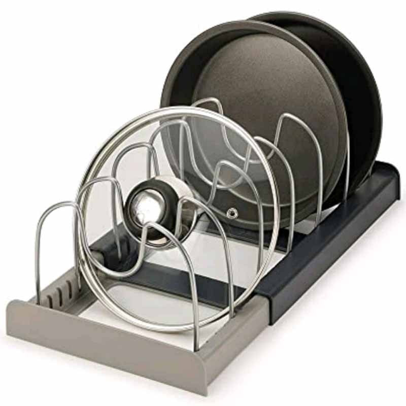 Pan & Lid Organizer Extendable Stainless Steel Dividers Tool-Free