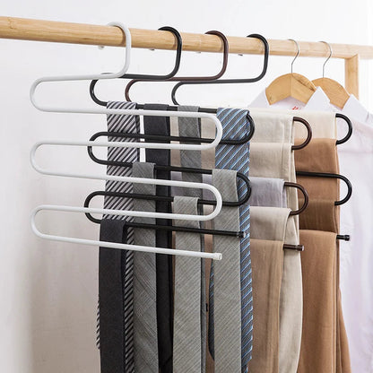 Pants Hanger 5-Level S-Shaped Stainless Steel Non-Slip