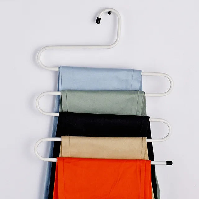 Pants Hanger 5-Level S-Shaped Stainless Steel Non-Slip