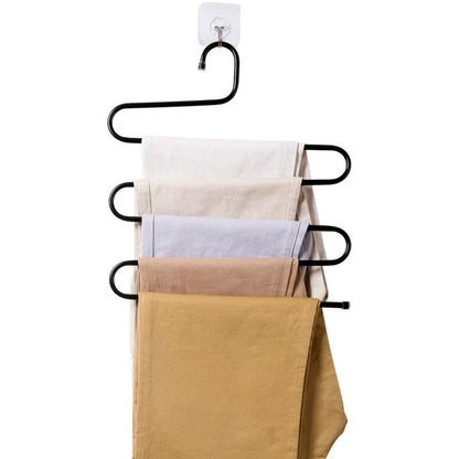 Pants Hanger 5-Level S-Shaped Stainless Steel Non-Slip