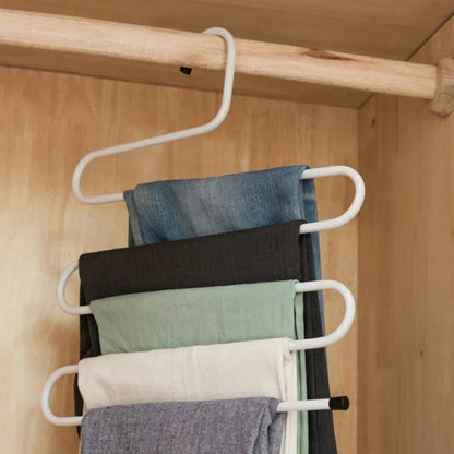 Pants Hanger 5-Level S-Shaped Stainless Steel Non-Slip