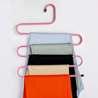 Pants Hanger 5-Level S-Shaped Stainless Steel Non-Slip