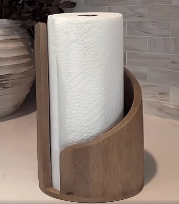 Paper Towel Holder FSC Wood Non-Slip Base