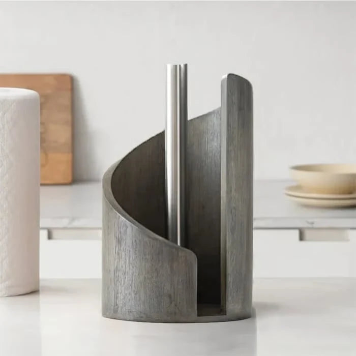 Paper Towel Holder FSC Wood Non-Slip Base