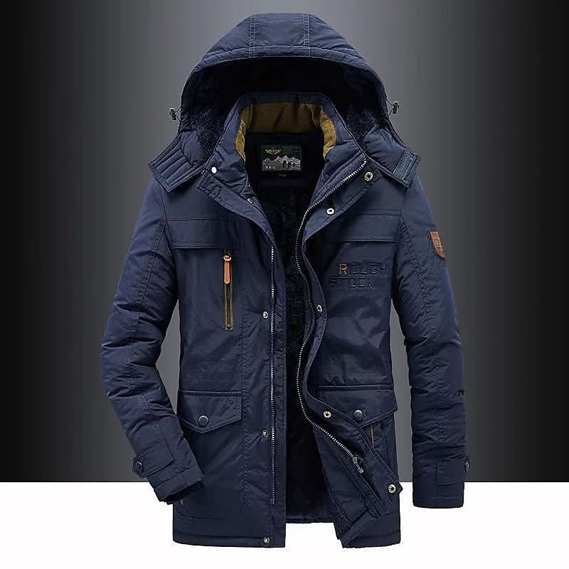 Parka Jacket Fleece-Lined Windproof Removable Hood