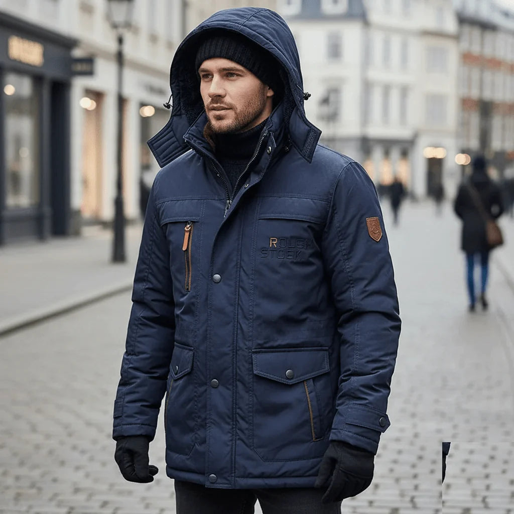 Parka Jacket Insulated Fleece-Lined Wind-Resistant Removable Fur-Trim Hood