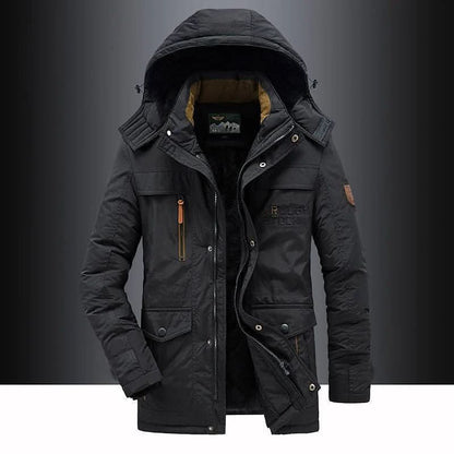 Parka Jacket Insulated Fleece-Lined Wind-Resistant Removable Fur-Trim Hood