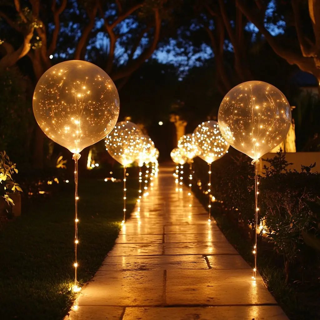 Party Balloons Warm White LED Reusable Set of 10
