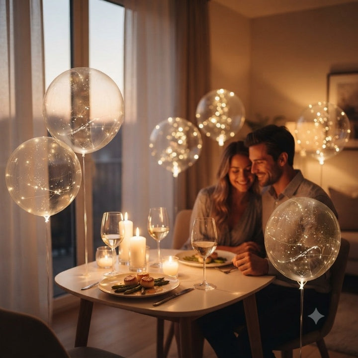 Party Balloons Warm White LED Reusable Set of 10