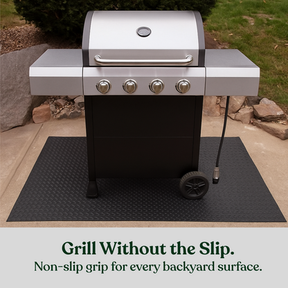 Patio Grill Mat Grease & Spark Protection Weighted Non-Slip