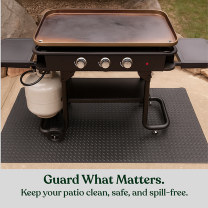 Patio Grill Mat Grease & Spark Protection Weighted Non-Slip