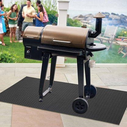 Patio Grill Mat Grease & Spark Protection Weighted Non-Slip