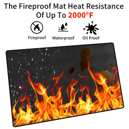 Patio Grill Mat Grease & Spark Protection Weighted Non-Slip