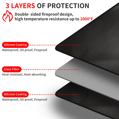 Patio Grill Mat Grease & Spark Protection Weighted Non-Slip