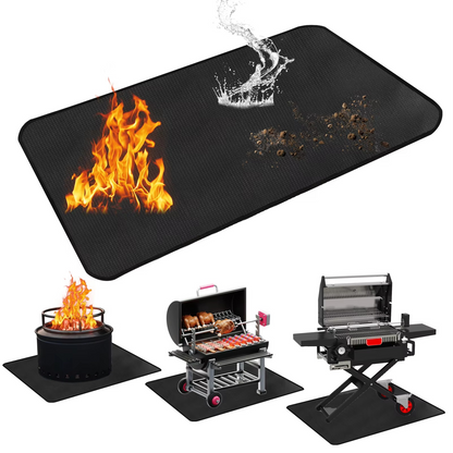 Patio Grill Mat Grease & Spark Protection Weighted Non-Slip